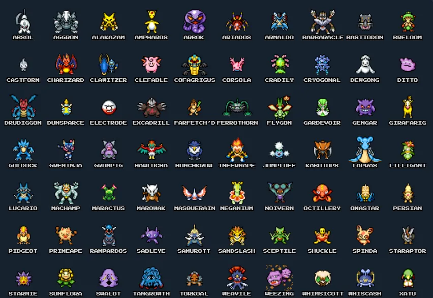 PokéPath TD Evolution Chart